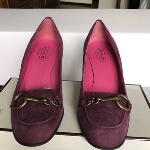 Coach pink suede heels